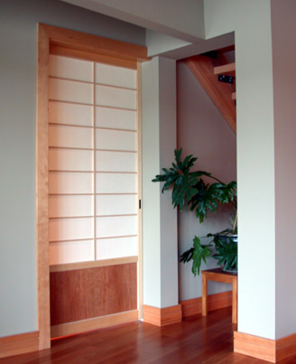 This shoji screen stores in the other side of the same pocket as the master bedroom shoji.