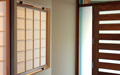 Fixed shoji panel blocked into a wall opening.